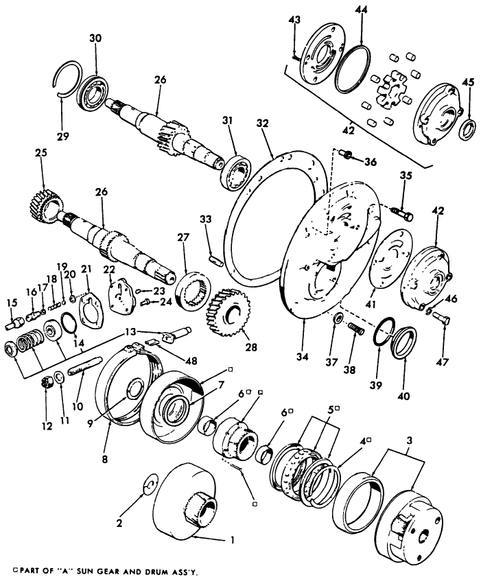 07D01 PUMP, INPUT SHAFT, A CARRIER, NO. 1 BRAKE BAND & RELATED PARTS 59/62