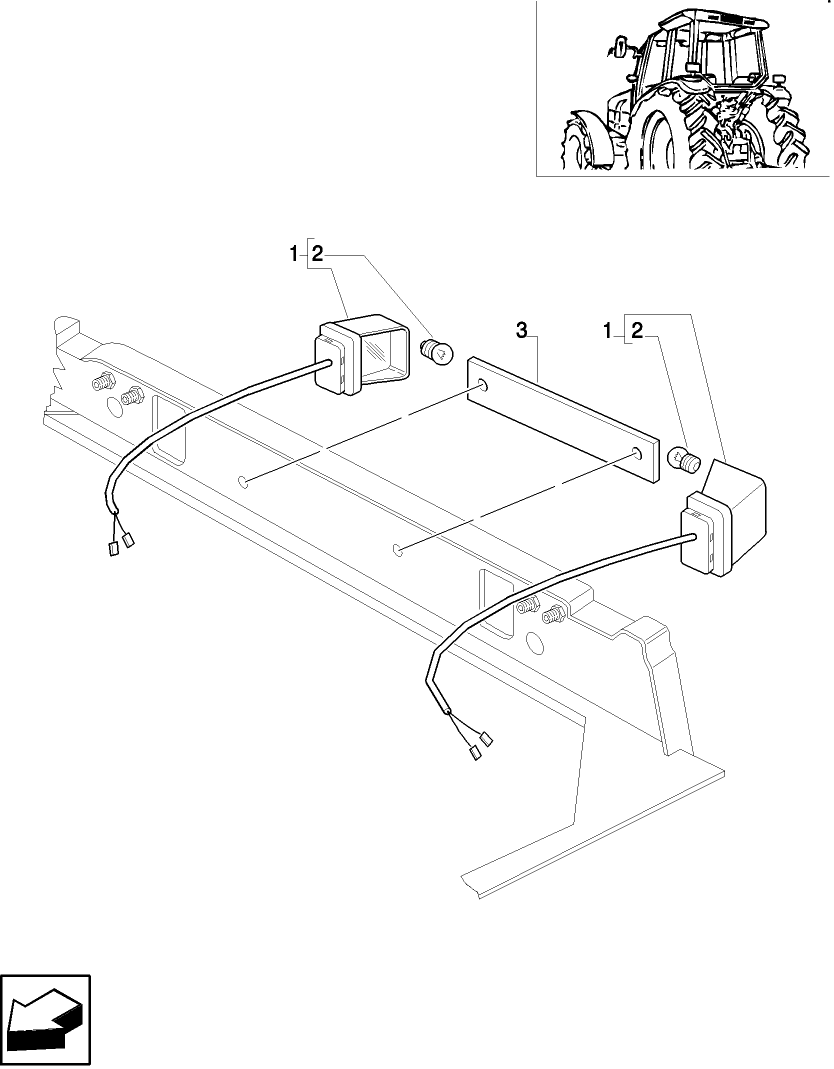 001(01) LICENSE PLATE LAMP & SUPPORT,W/CAB (FRANCE)