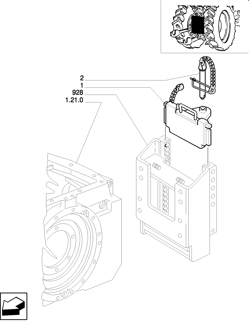 947 TOW-BAR, CATEGORY "D3", FOR SLIDING SUPPORT