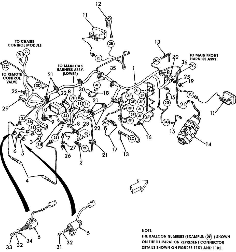 11A03 HARNESS, TRANSMISSION & REAR HYDRAULICS