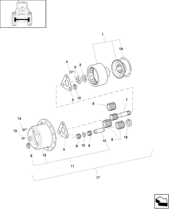 03B03 PLANETARY DRIVE, 3 PIN - FWD