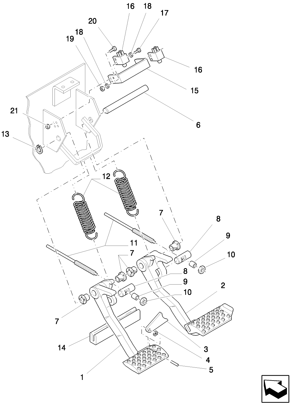 02A01 BRAKE PEDALS & RELATED PARTS