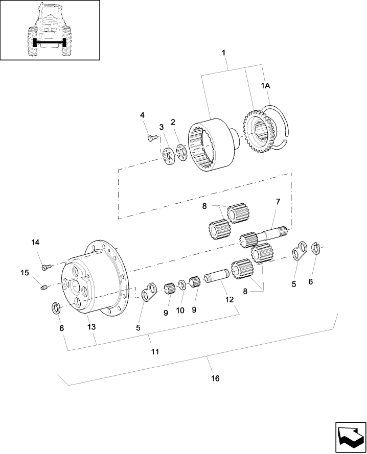 03B04 PLANETARY DRIVE, 4 PIN - FWD