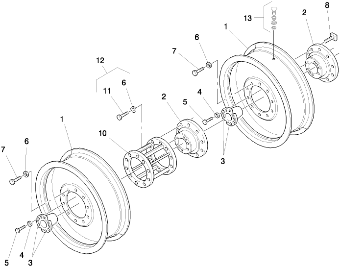 01B02 REAR WHEELS (DUAL WHEELS)