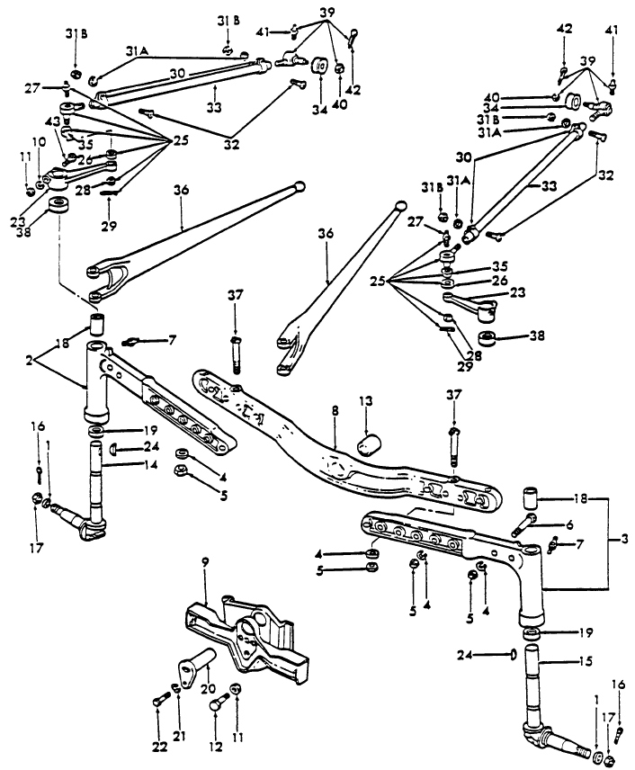 03A01 FRONT AXLE & RELATED PARTS (1939/52) - 9N, 2N, 8N