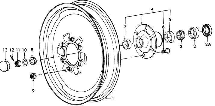 01A01 FRT. WHEEL ASSY.,  ALL PURPOSE, WIDE ADJUSTABLE, 6-BOLT WHEEL & HUB (68/) - 8000, 9000, TW10,20,30