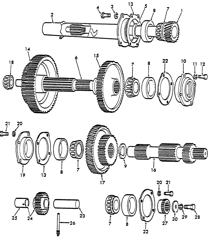 07A01 3-SPEED TRANSMISSION (1939/47) - 9N, 2N