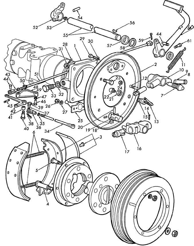 02A01 REAR WHEEL BRAKES, INDUSTRIAL TRACTOR, GAS, DIESEL & VAPOR (1-52/12-64)