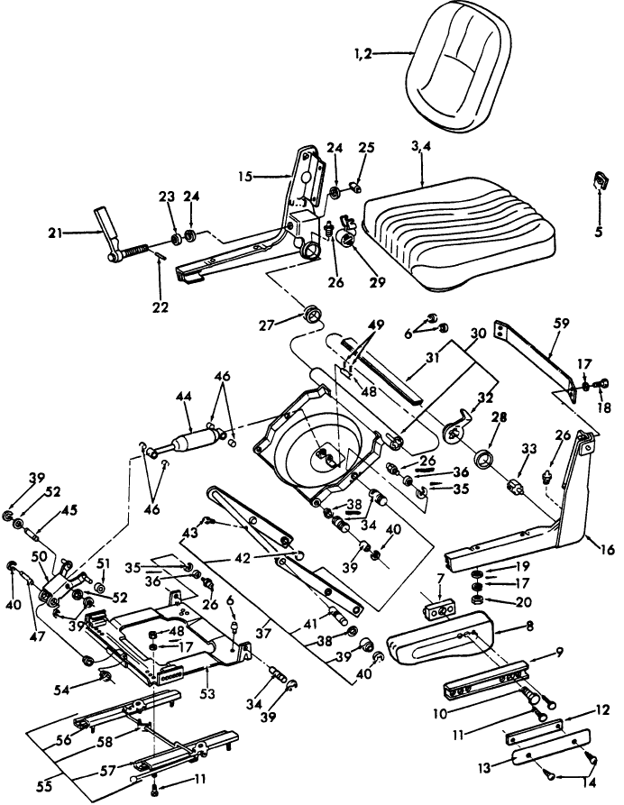 13A01 SEAT ASSEMBLY W/SUSPENSION & RELATED PARTS