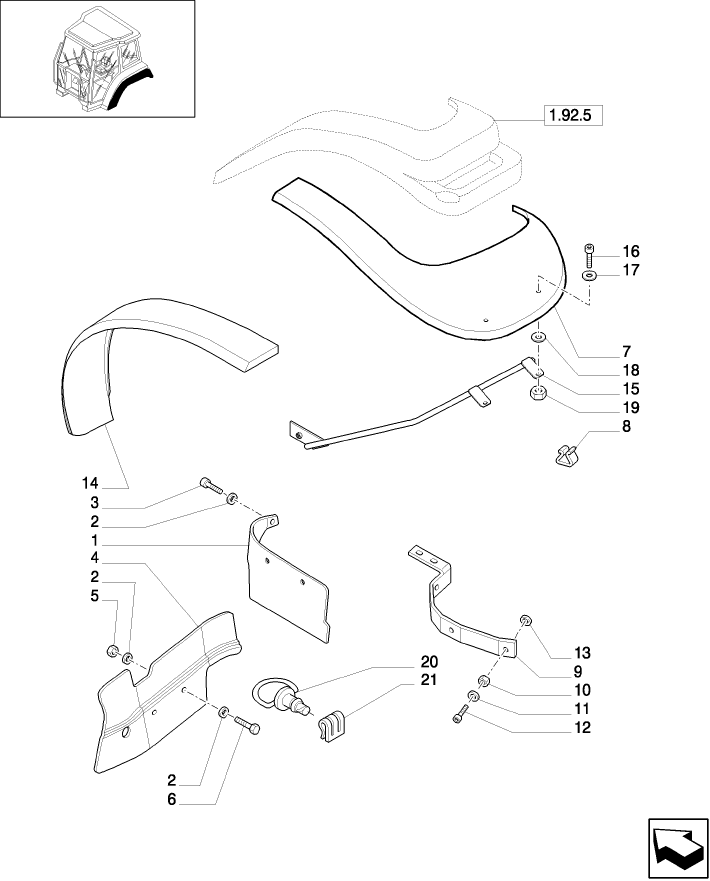 1.92.5/01 (VAR.330523-331523) MUDGUARDS SIDE SHIELD