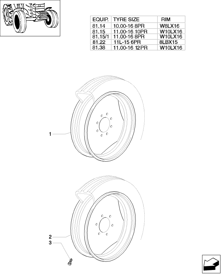 81.00 2WD FRONT WHEELS