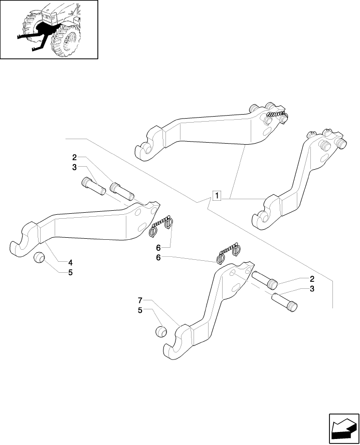 1.81.9/04B LIFTING ARMS - COMPONENT PARTS