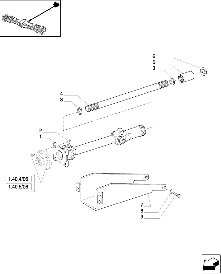 1.38.5/01 4WD PROPELLER SHAFT FOR SUSPENDED FRONT AXLE