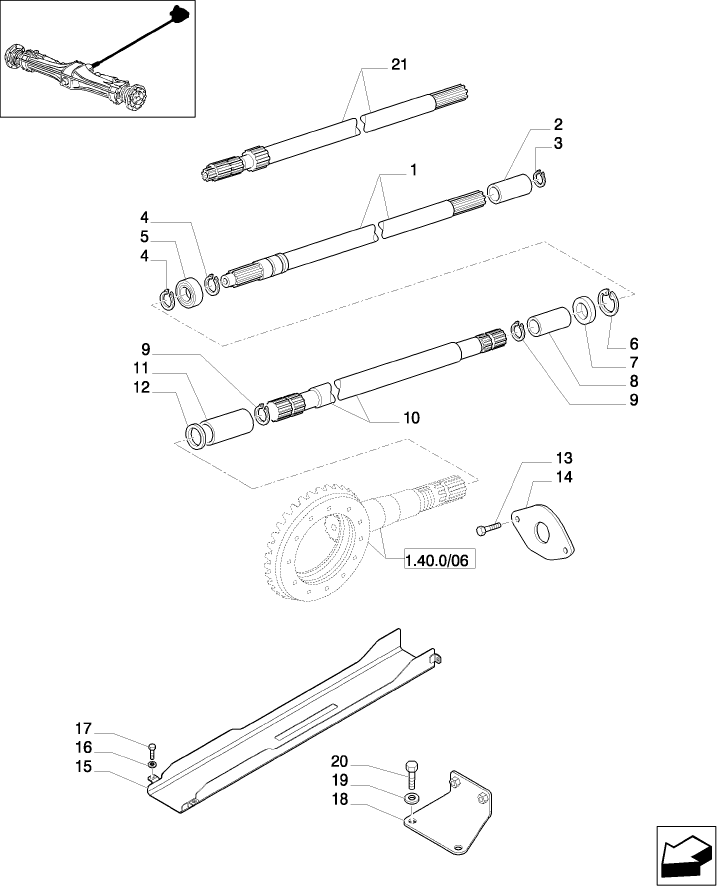 1.38.5 FRONT AXLE PROPELLER SHAFT (4WD)