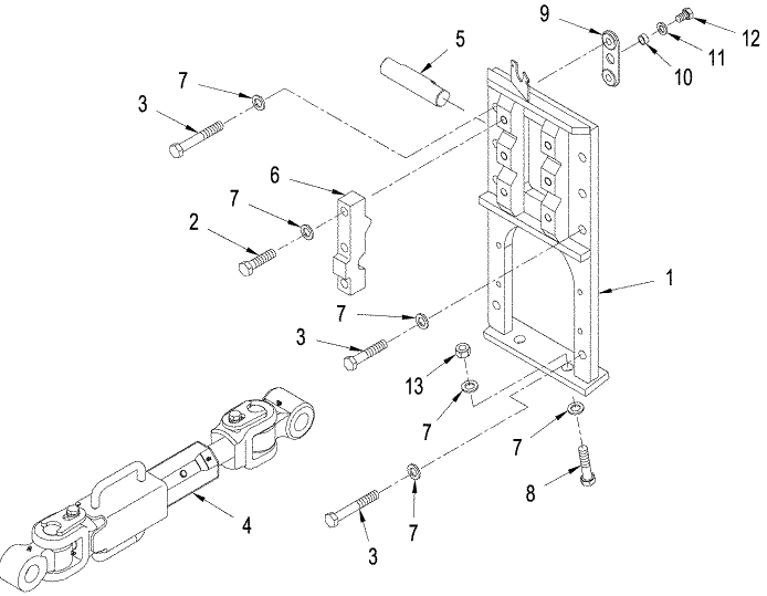 09-04 THREE POINT HITCH - UPPER LINK, WITH POWER TAKEOFF