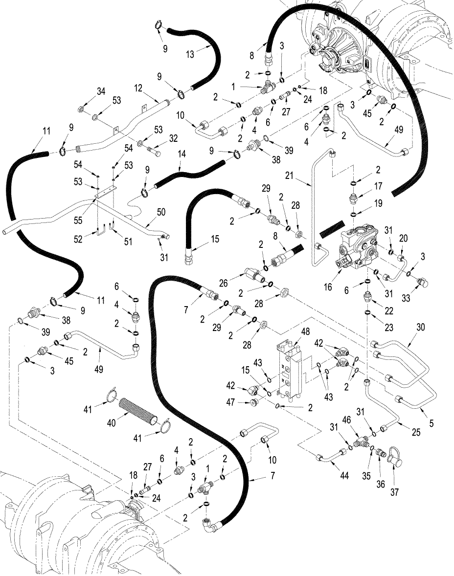 08-09 500 SERIES AXLE HYDRAULICS - LUBRICATION CIRCUIT