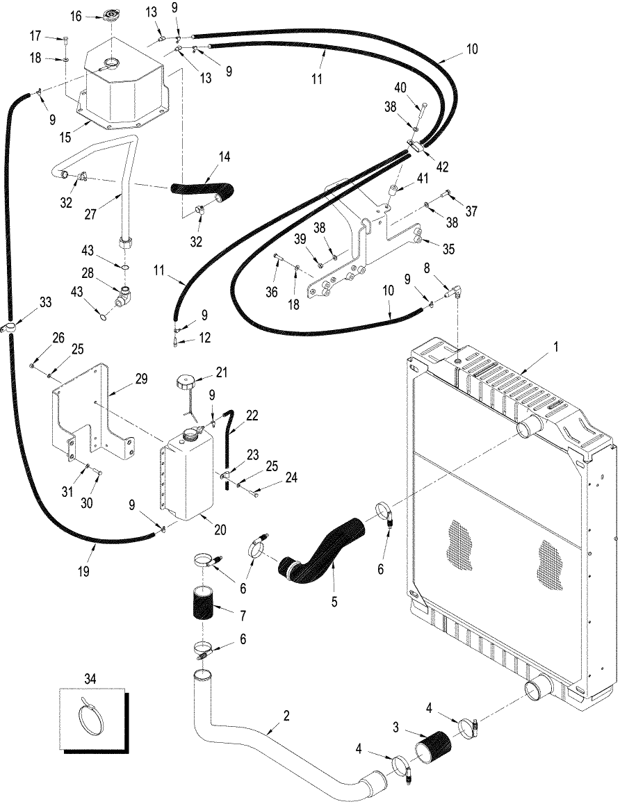 02-01 RADIATOR AND HOSES, T9030 / 9040 & T9050