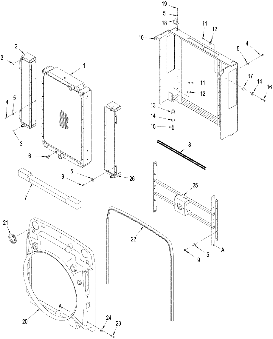 02-05 RADIATOR MOUNTING AND SHROUD, T9050 / 9060