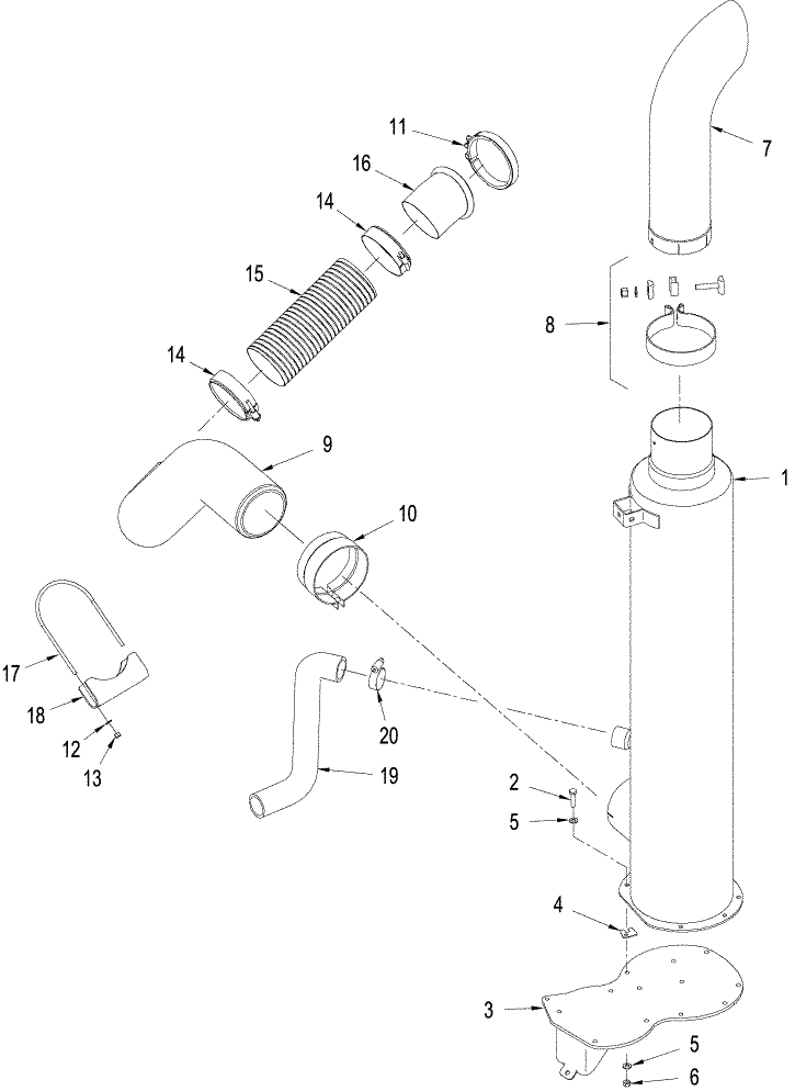 02-21(01) EXHAUST SYSTEM, 12" MUFFLER, T9060