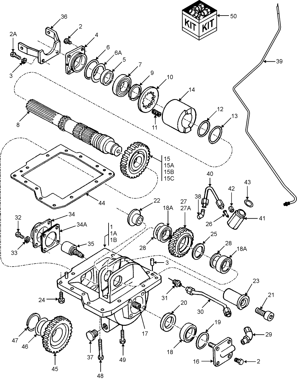 03D07 FRONT AXLE, TRANSFER BOX