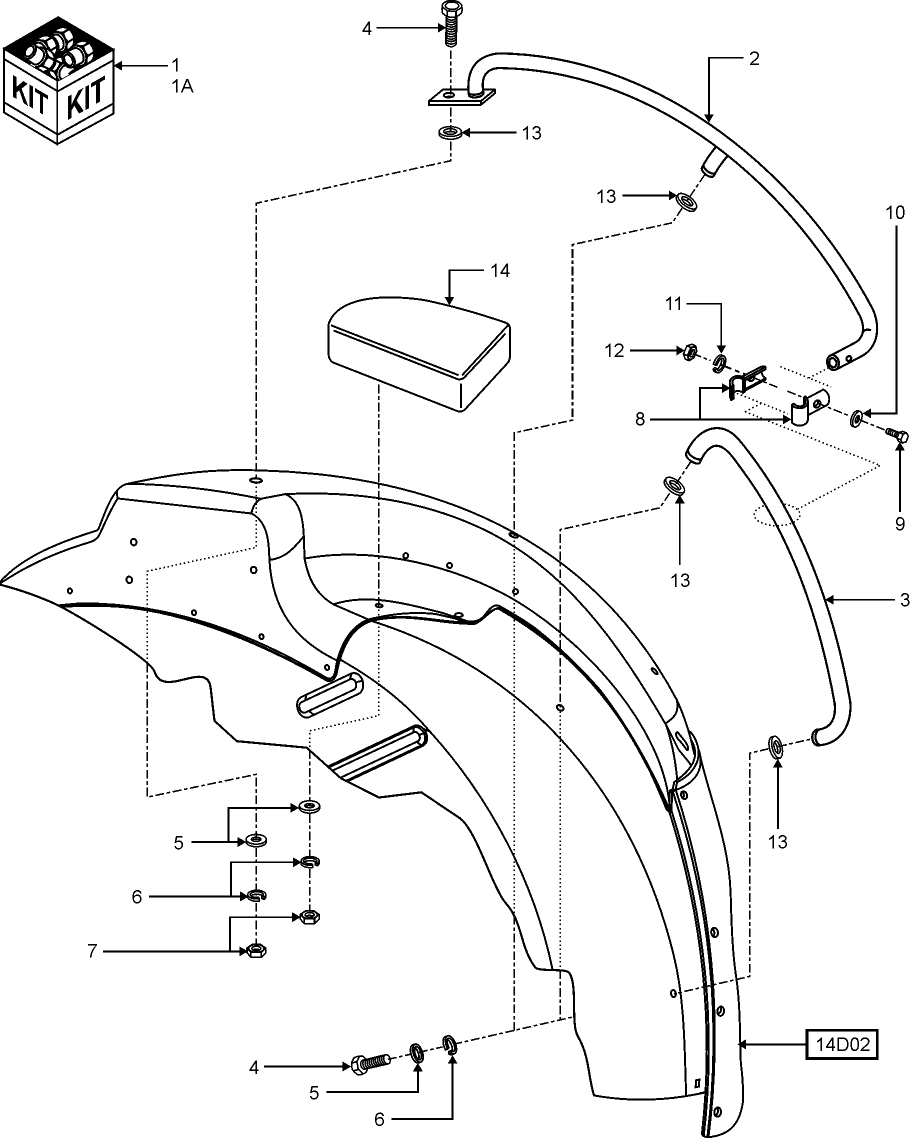 17S01 KIT, LH FENDER SEAT, LAR - 719988215