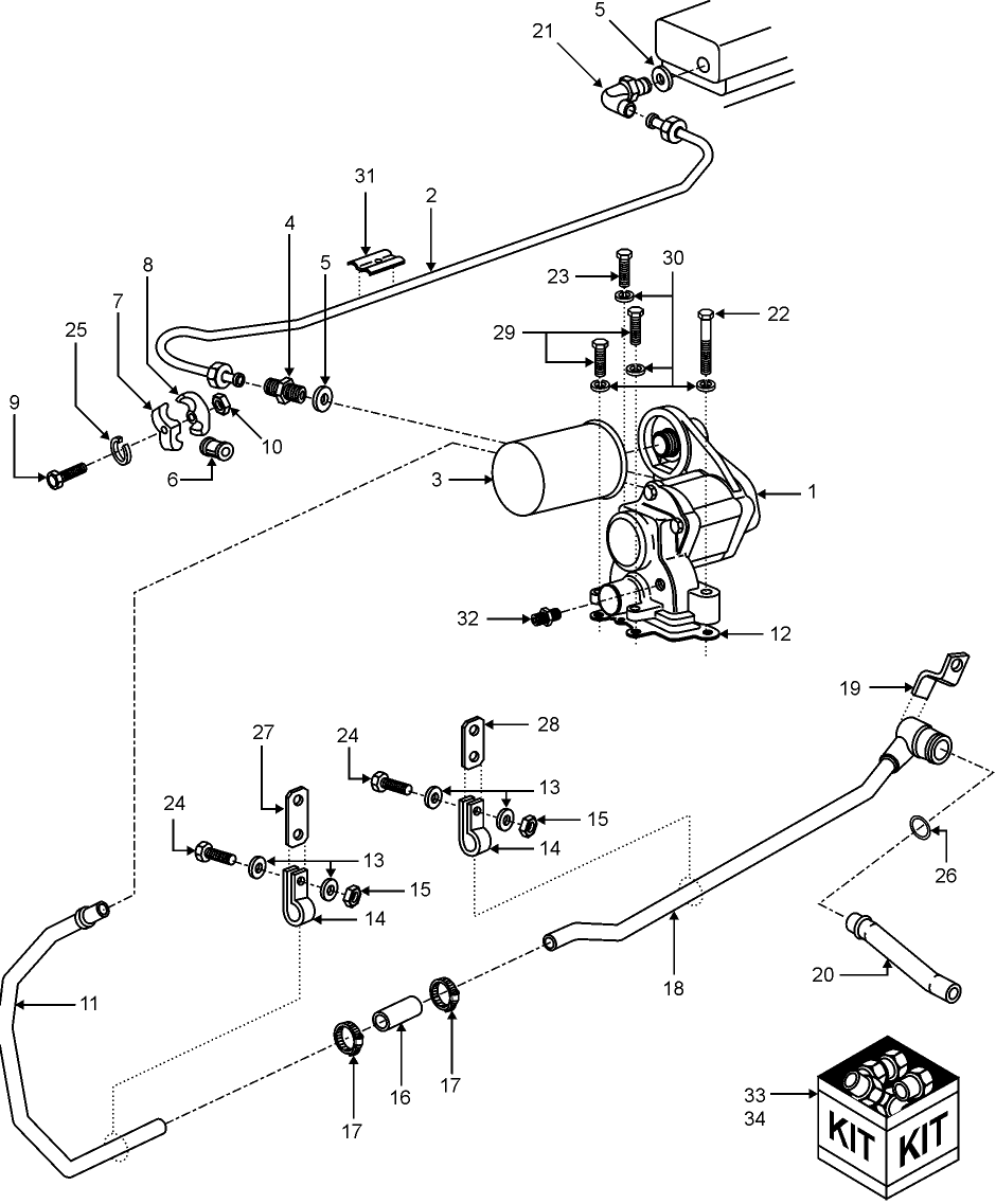 17T01 HYDRAULIC PUMP TUBING, ENGINE MOUNTED - 719823215