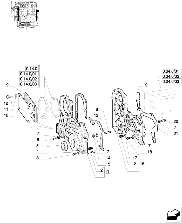 0.04.3/01(01) COVERS & GASKETS, FRONT