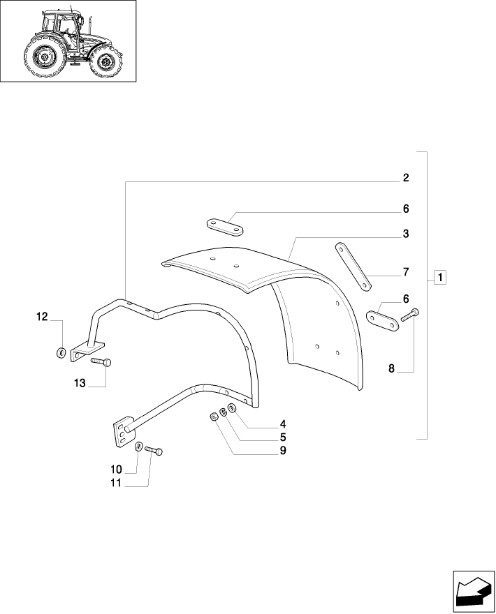 1.43.0 (VAR.860) 2WD FRONT MUDGUARDS - 240 MM.