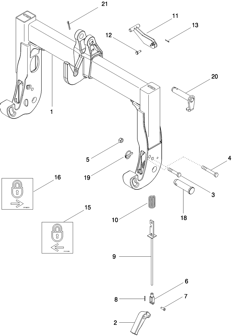 09 -70 QUICK HITCH COUPLER - FIXED, CATEGORY III, BSN JAW139487