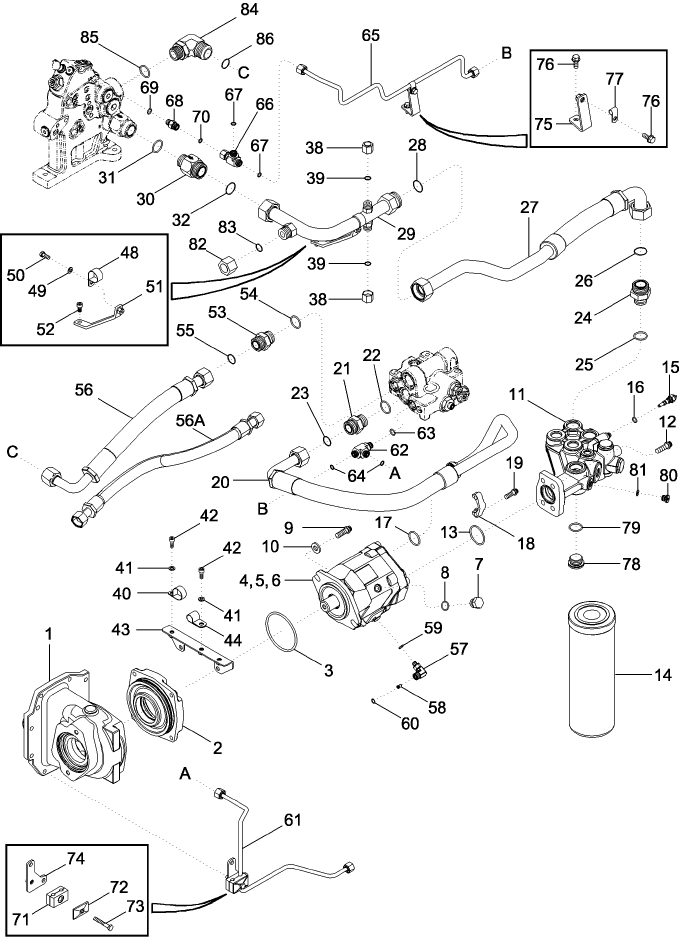 08 -03 HYDRAULIC SYSTEM - PISTON PUMP AND FILTER, STANDARD FLOW CAPACITY & MEGAFLOW