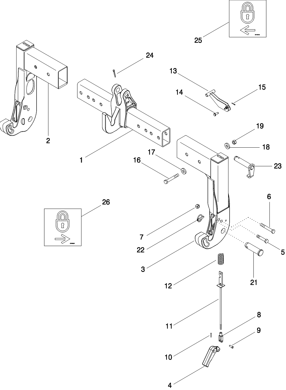 09 -68 QUICK HITCH COUPLER - CONVERTIBLE, CATEGORY III / III-N, BSN JAW139487
