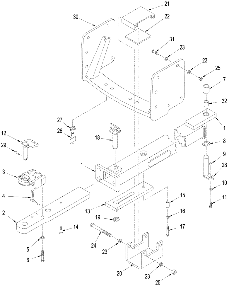 09 -08 DRAWBAR - HEAVY DUTY, WITH THREE POINT HITCH