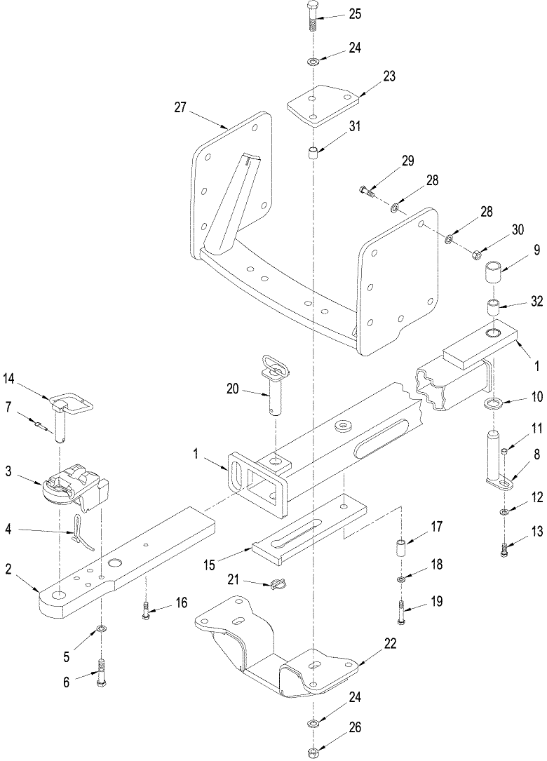 09 -09 DRAWBAR - HEAVY DUTY, WITHOUT THREE POINT HITCH