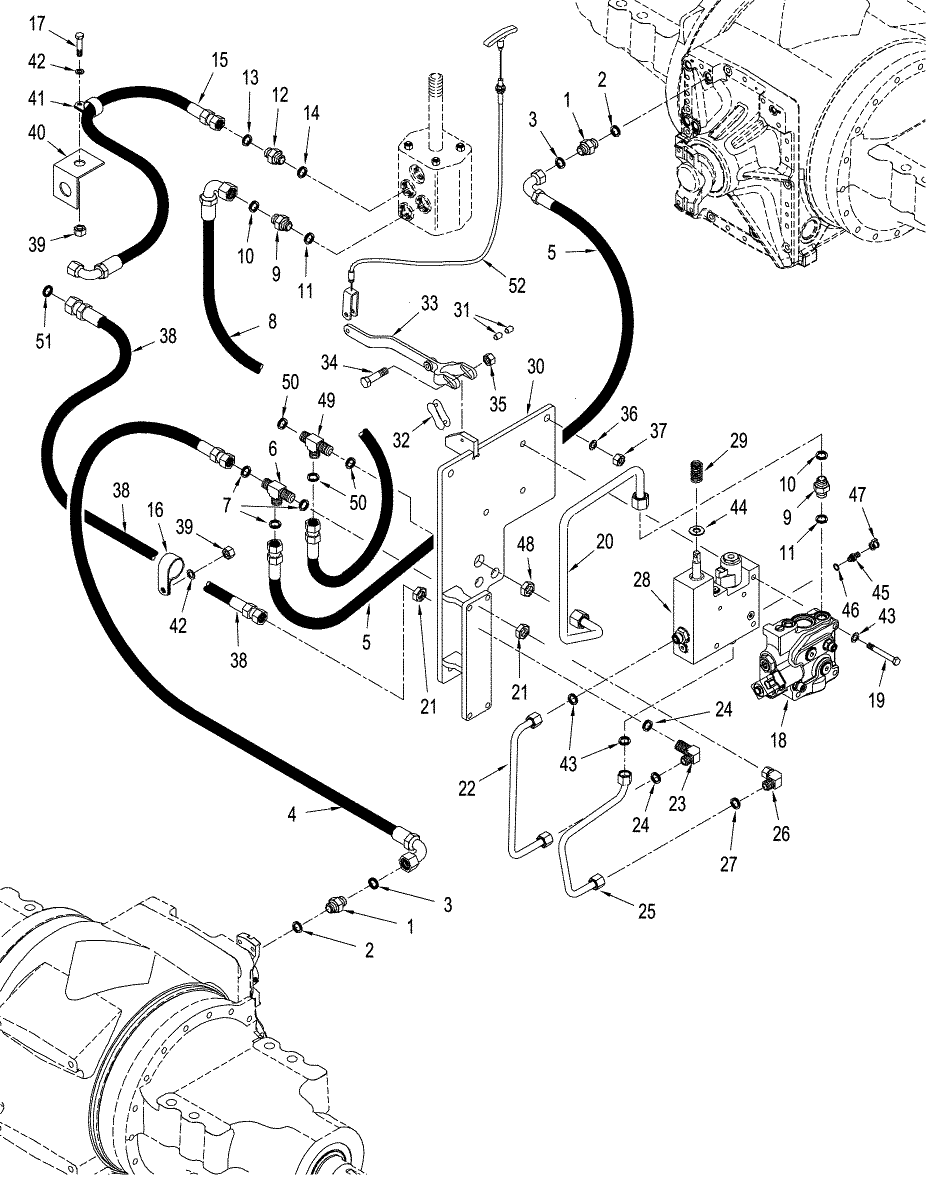 07 -04(01) AXLE HYDRAULICS - PARK BRAKE CIRCUIT, WITHOUT DIFFERENTIAL LOCKS, ASN RVS001801
