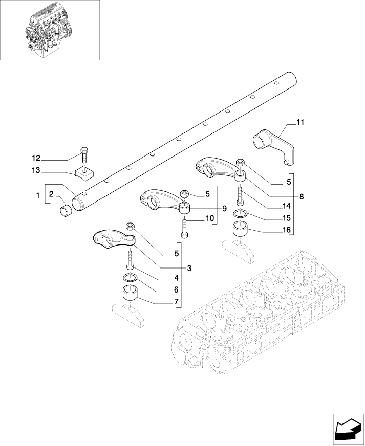 02-28 SHAFT & ROCKER ARMS, TJ380 / 430 & T9030 / 9040