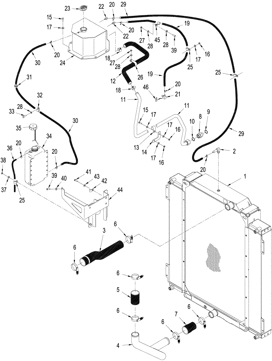 02-02 RADIATOR AND HOSES, TJ480 / 530 & T9050 / 9060