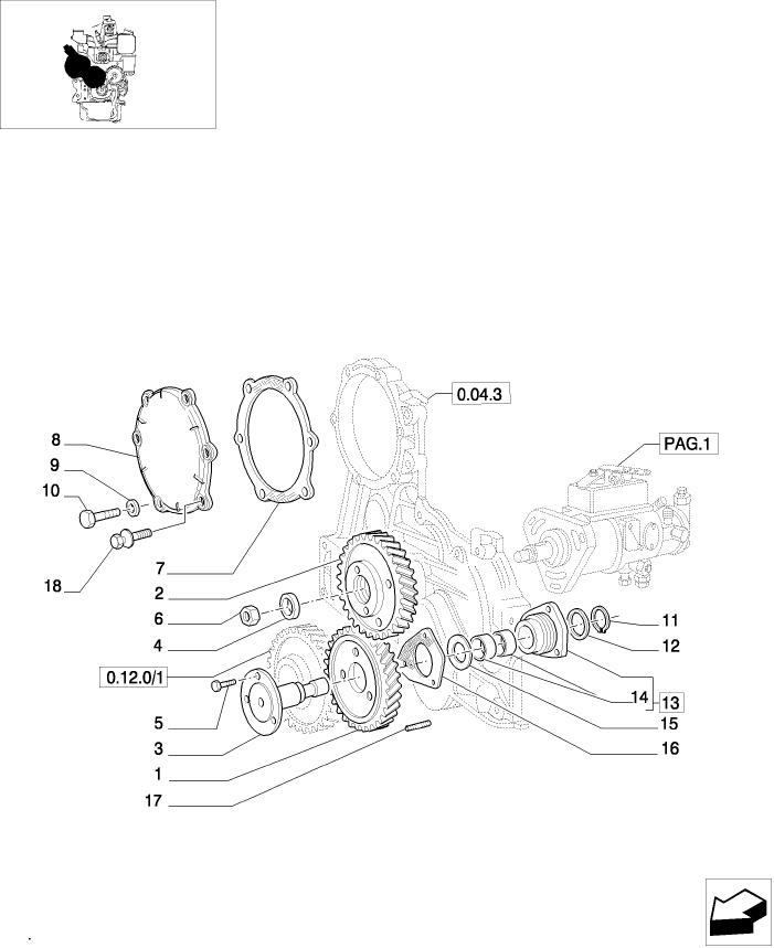 0.14.0/03(02) FUEL INJECTION PUMP DRIVE GEARS & TIMING COVER