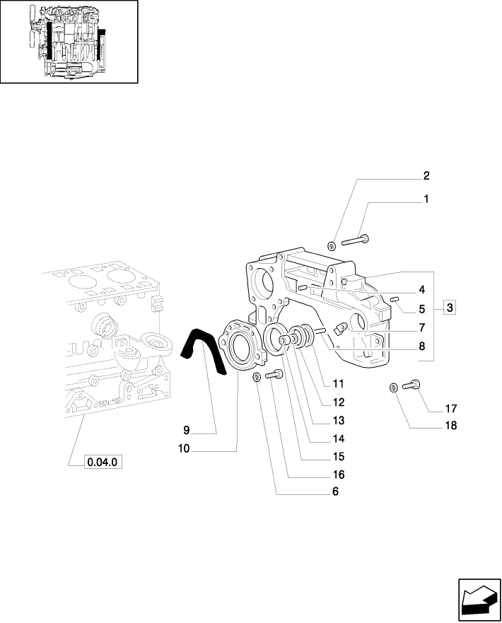 0.04.3(02) ENGINE COVERS & GASKETS, REAR