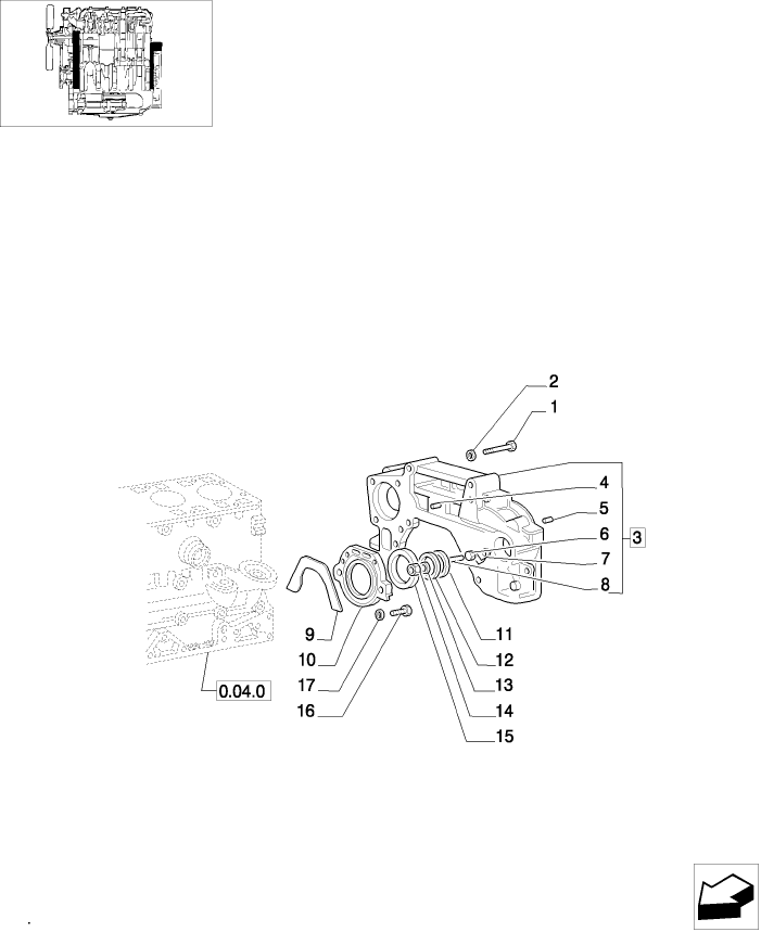 0.04.3(02) ENGINE COVERS & GASKETS, REAR