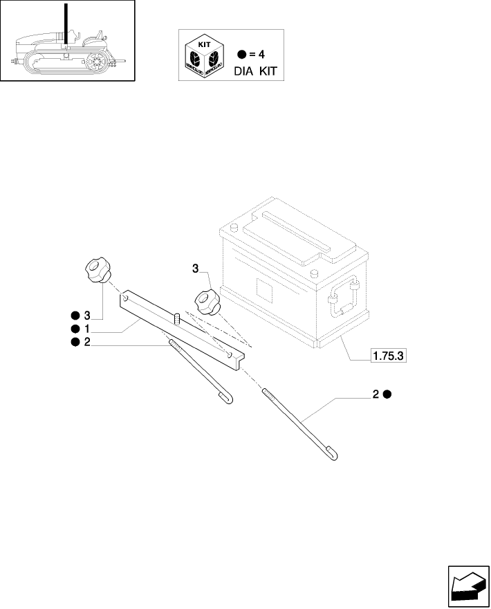 1.74.1(02) (VAR.712) BATTERY FASTENER, COVER AND TIE - RODS - N.A. (TK76-M,TK85-M)