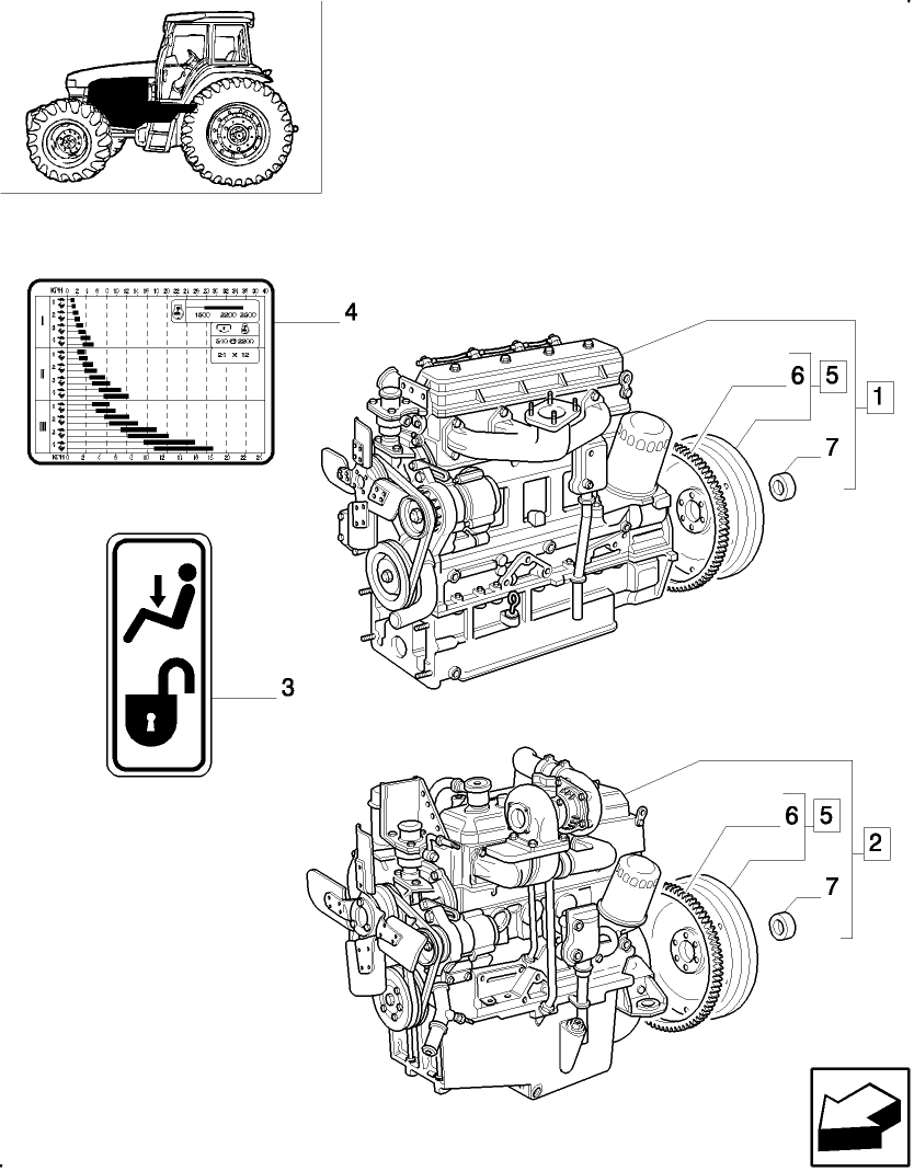 0.02.1/ 6 (VAR.275-279) POWER SHUTTLE - HI-LO - 30-40 KM\H - HYDRAULIC PTO - MOTORS AND FLYWHEEL