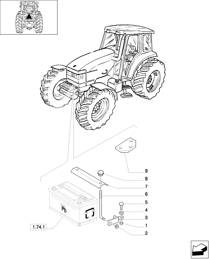1.74.3/ 1 (VAR.007) NASO - BATTERY FASTENING