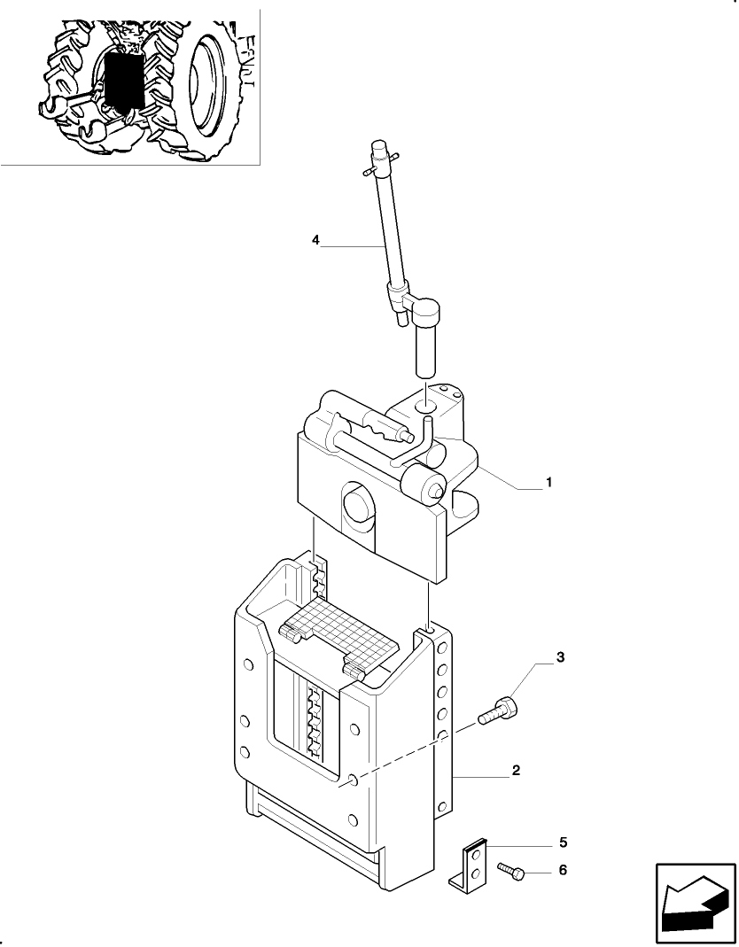 1.89.3/ 6 (VAR.897) TOW HOOK AND SUPPORT (SAUERMANN)