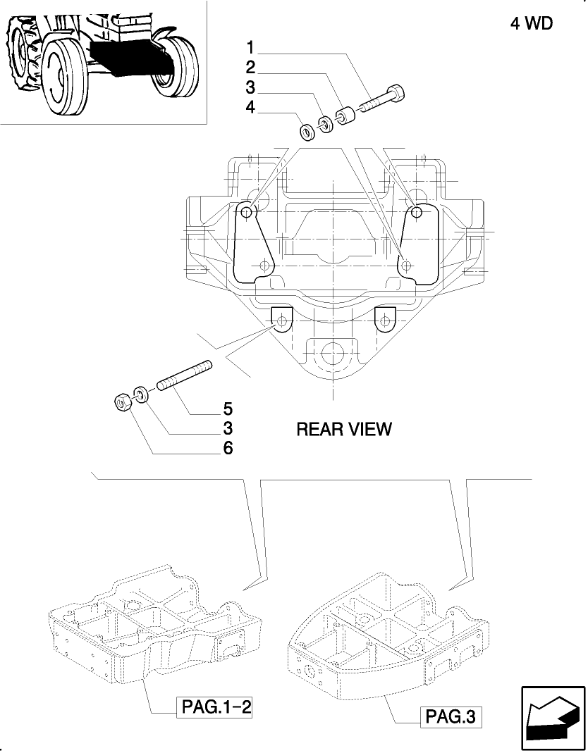 1.21.1/ 1(04) SUPPORT FOR 4WD FRONT AXLE