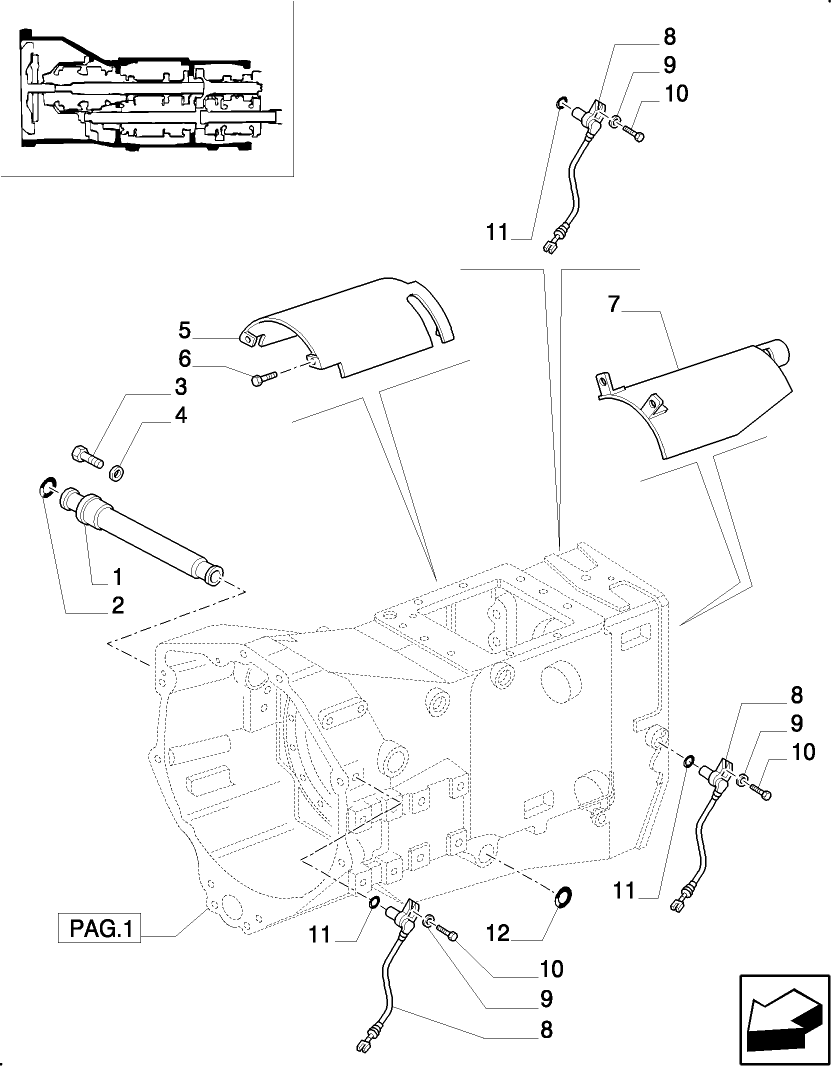 1.21.0/04(02) (VAR.281) FULL POWER-SHIFT TRANS. 18X6 (40 KPH-4WD) AND 17X6 (30 KPH) - HOUSING , GEARS