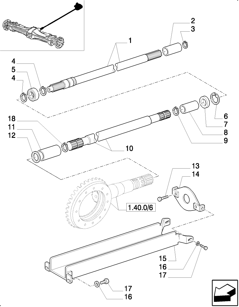 1.38.5(01) FRONT AXLE PROPELLER SHAFT (4WD)