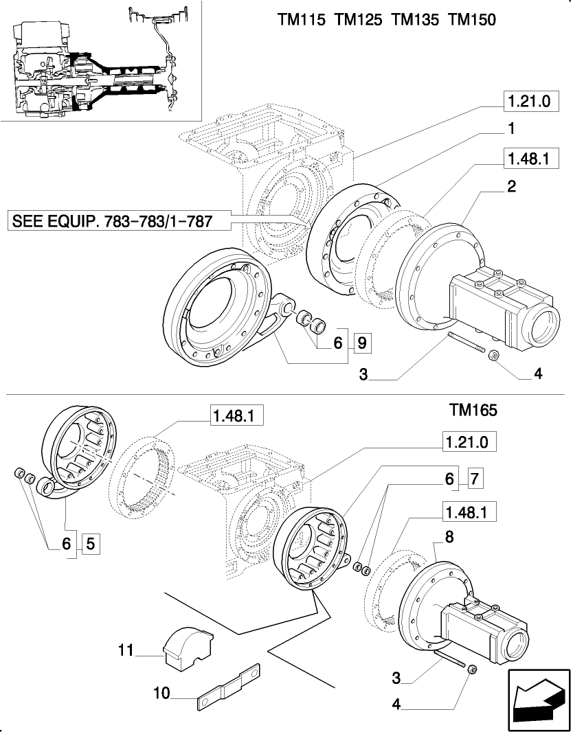 1.48.0 SIDE REDUCTION UNIT (FINAL DRIVE) HOUSING AND COVERS