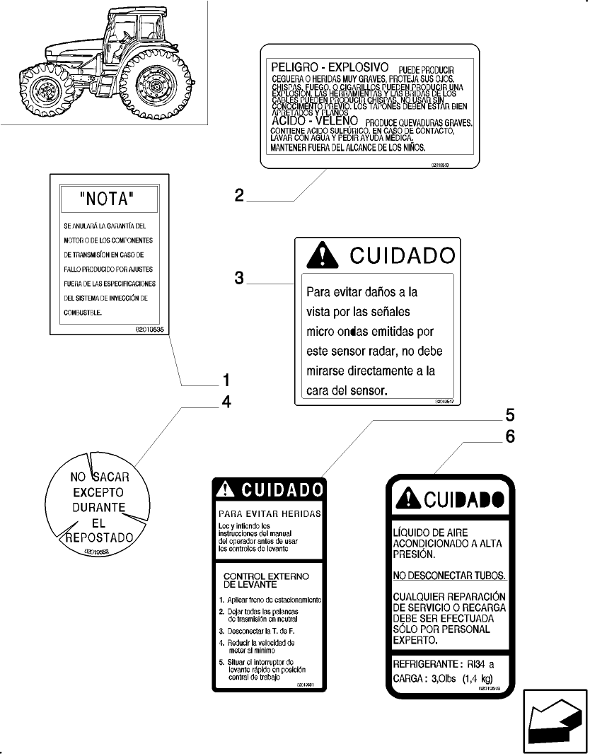 986(02) SPANISH DECAL KIT - NORTH AMERICA VERSION