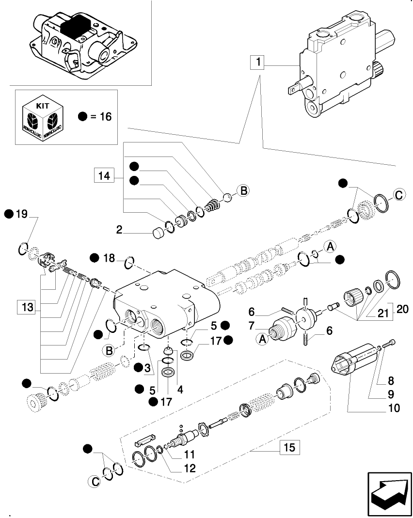 1.82.7/ 1C REMOTE CONTROL VALVE BREAKDOWN - D4660