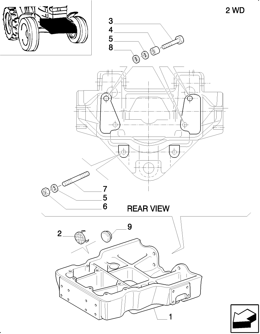 1.21.1 SUPPORT FOR 2WD FRONT AXLE